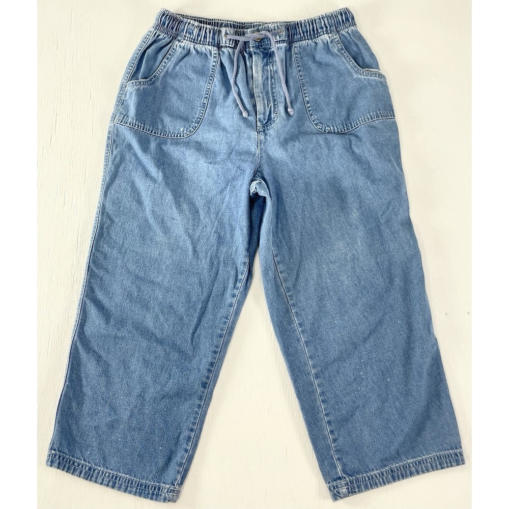 Pull On Denim Cropped Capri Easy Peasy Women's Size 8 P Petite Baxter & Wells